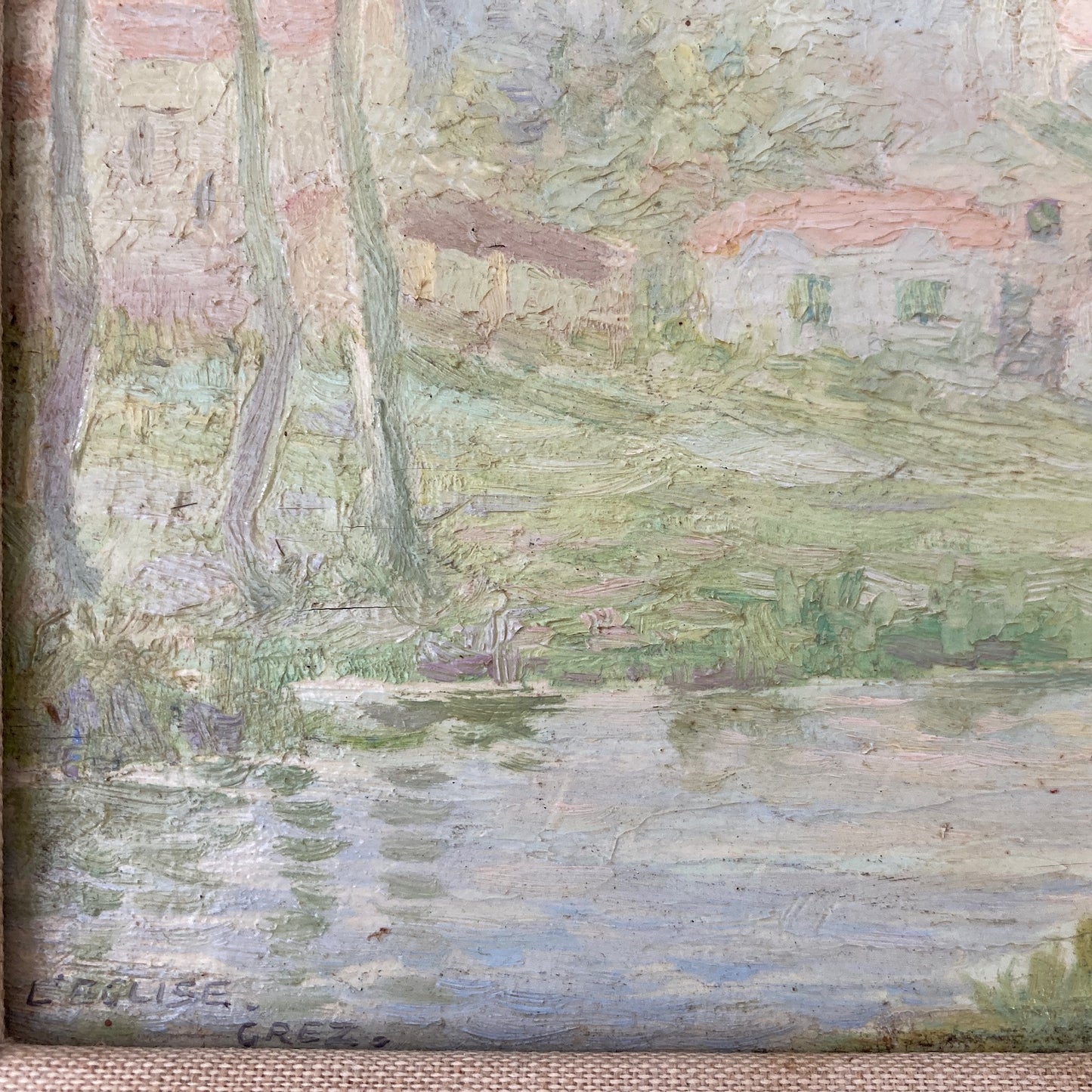 Antique Impressionist Oil Painting of Grez France – Daniel Pender Davidson (1855-1933)