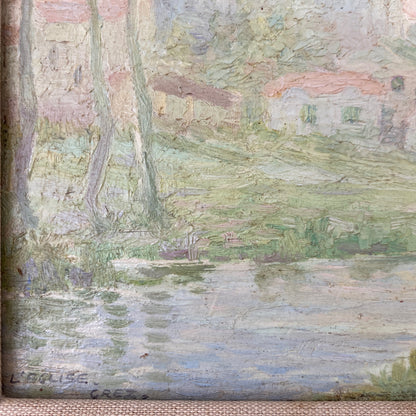 Antique Impressionist Oil Painting of Grez France – Daniel Pender Davidson (1855-1933)