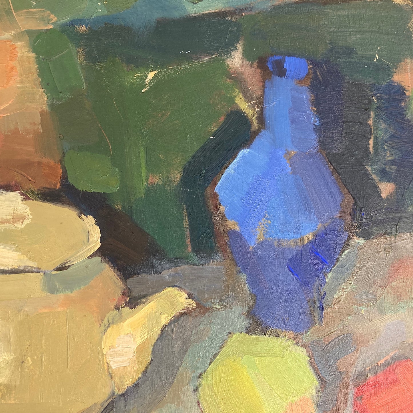 The Studio Table - Vintage Mid Century Modern Scandinavian Original Oil Painting