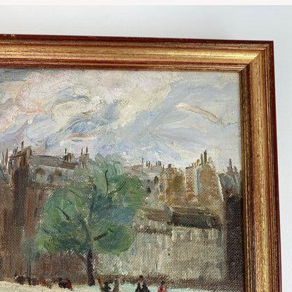 Paris - An Original Vintage Painting of Paris Circa 1950 - Framed Oil on Canvas
