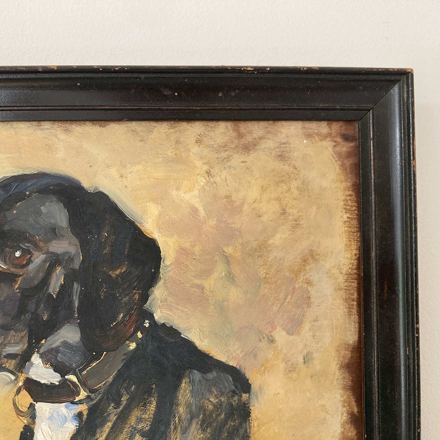 Antique English Dog Oil Painting – Circa 1910-30 Oil on Board