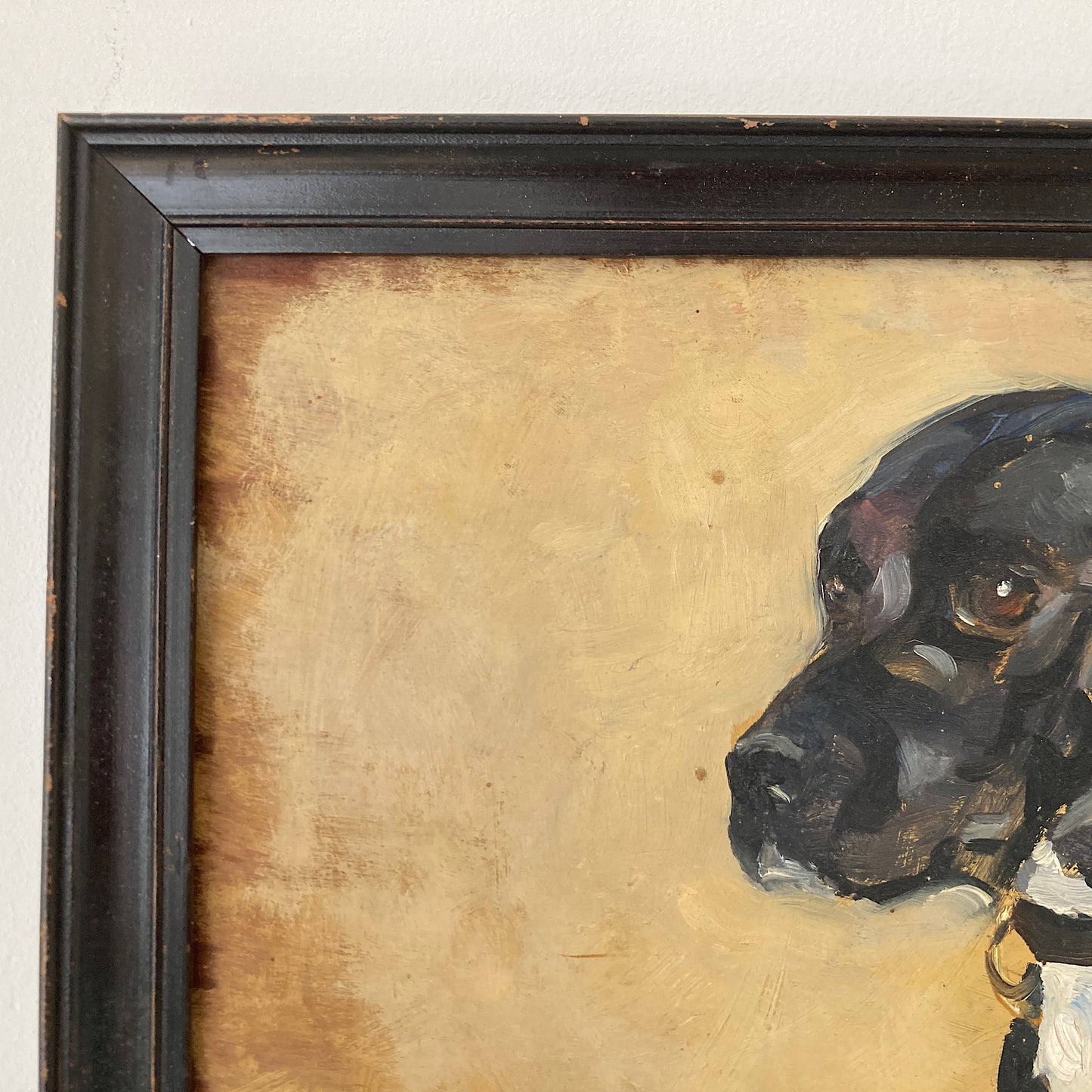 Antique English Dog Oil Painting – Circa 1910-30 Oil on Board