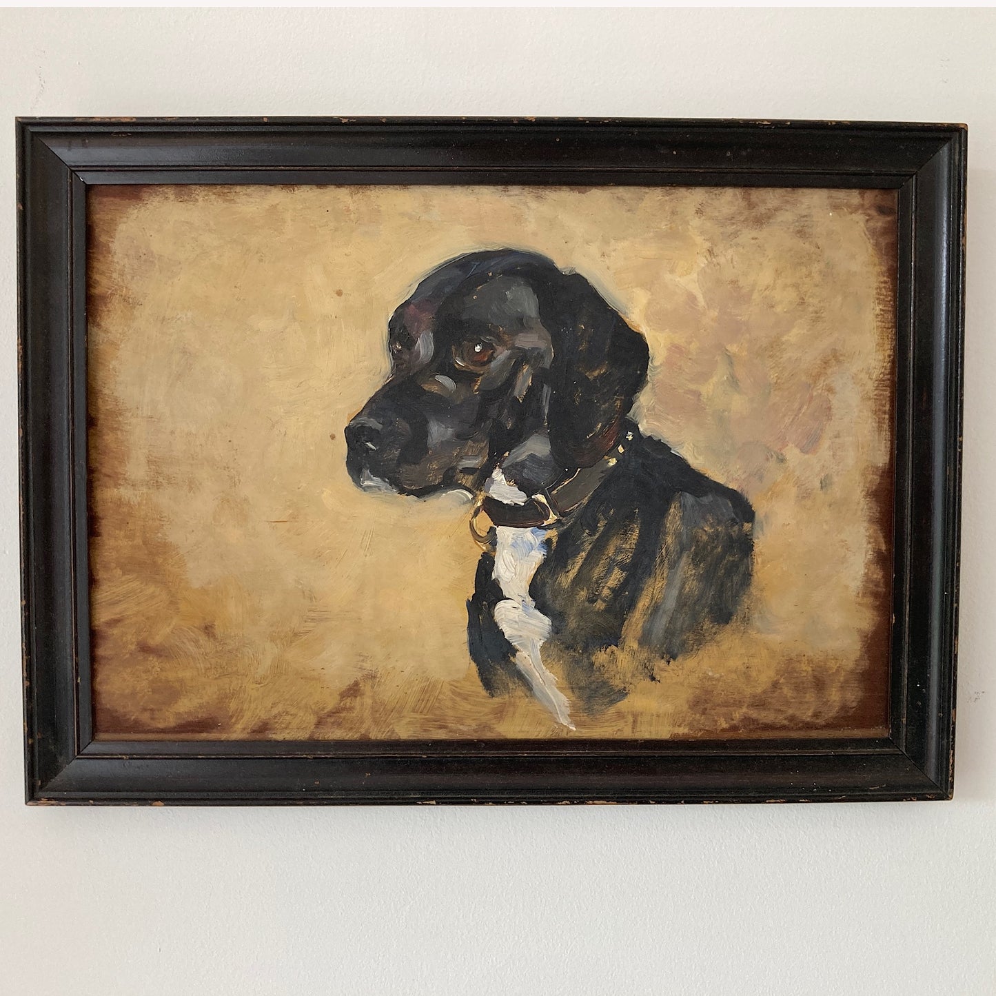 Antique English Dog Oil Painting – Circa 1910-30 Oil on Board