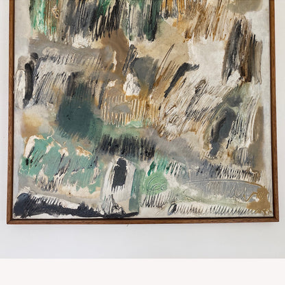 Nuit Obscure - Abstract Painting Dated 1960 from Paris School Art Movement