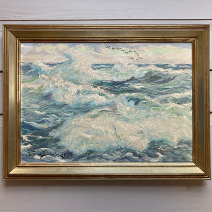 Ocean Waves - Antique Oil on Canvas Painting by William Gislander (1890- 1937)