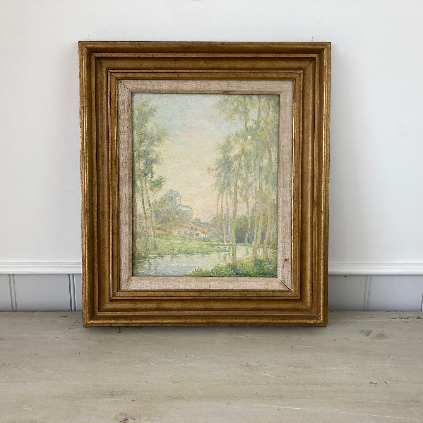 Antique Impressionist Oil Painting of Grez France – Daniel Pender Davidson (1855-1933)