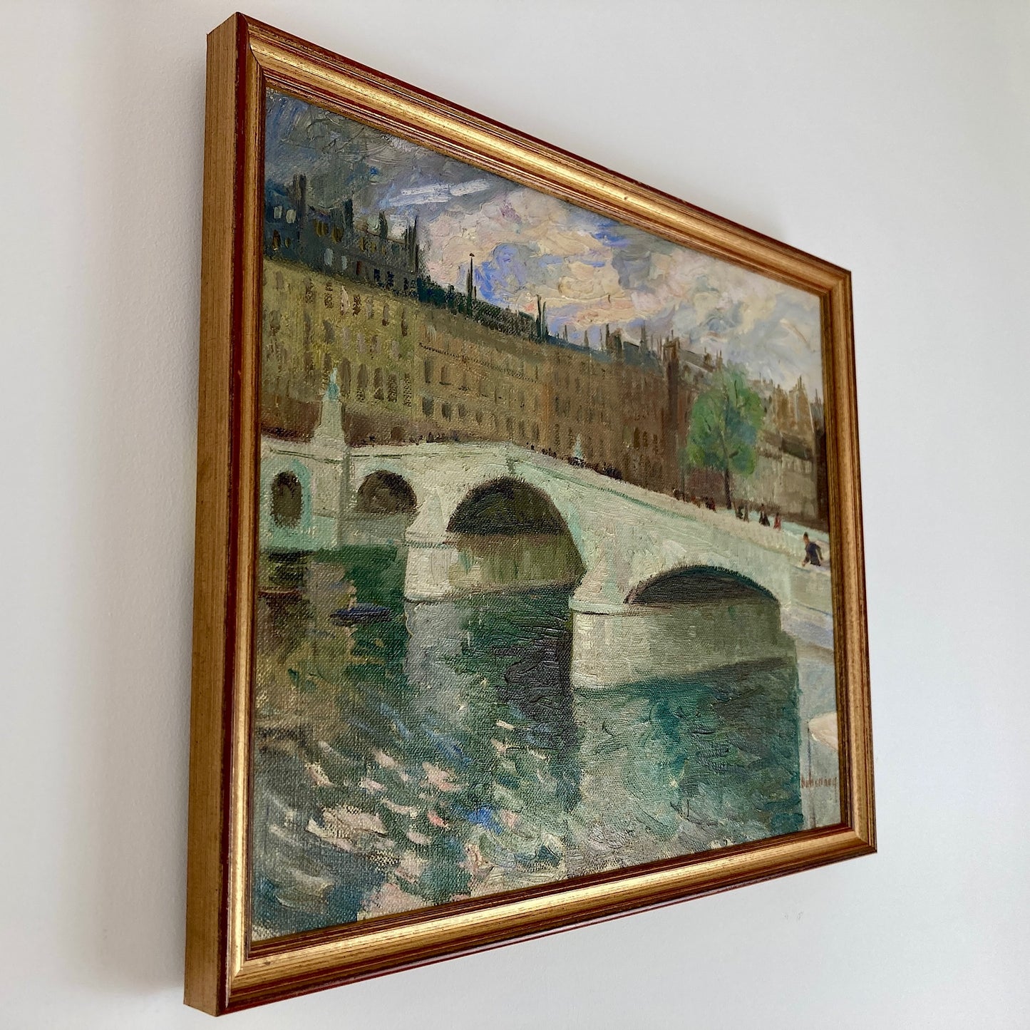 Paris - An Original Vintage Painting of Paris Circa 1950 - Framed Oil on Canvas