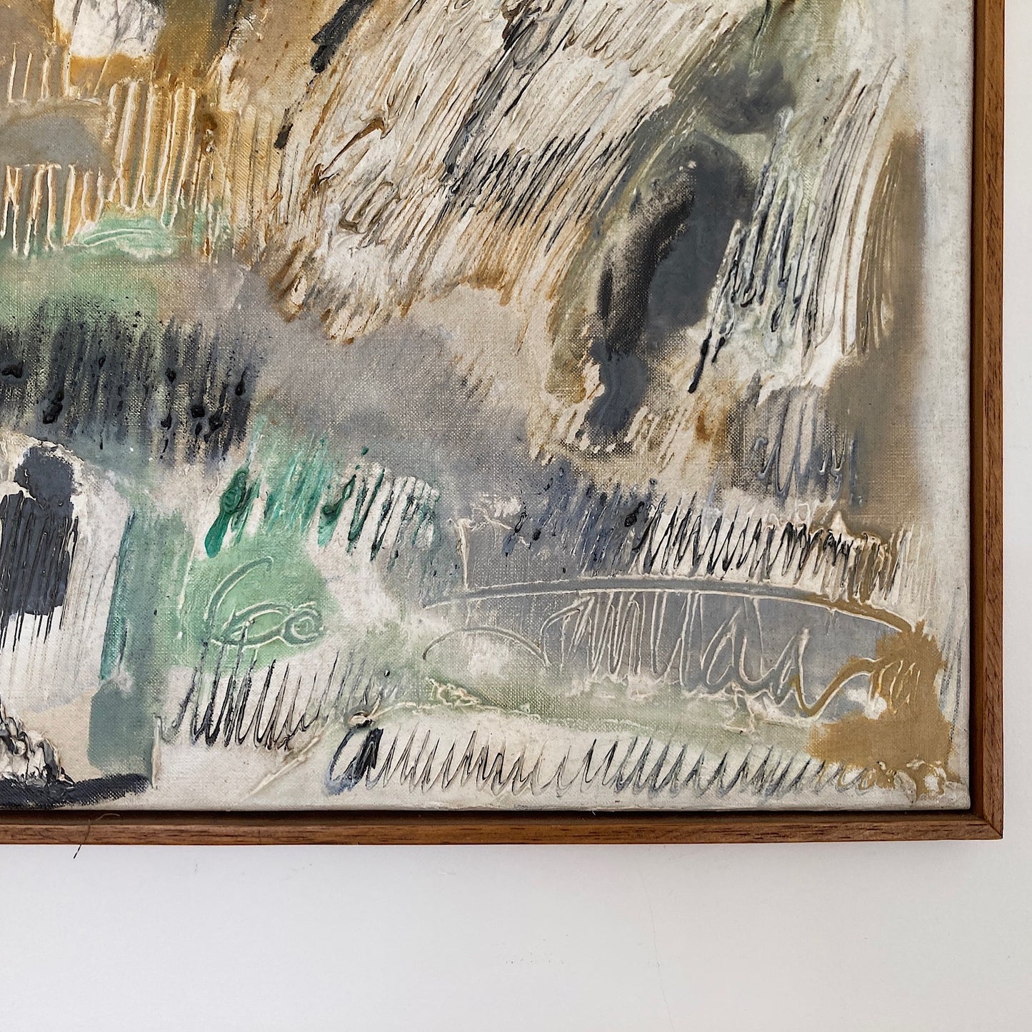 Nuit Obscure - Abstract Painting Dated 1960 from Paris School Art Movement