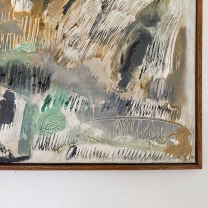 Nuit Obscure - Abstract Painting Dated 1960 from Paris School Art Movement