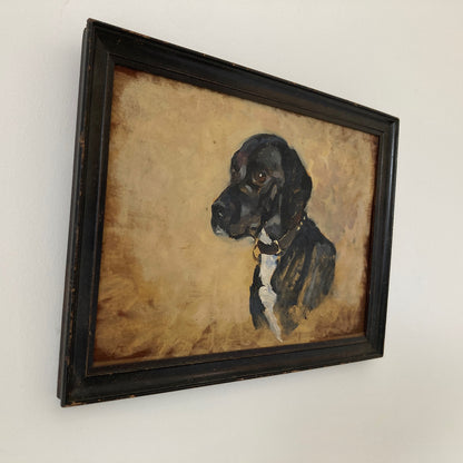 Antique English Dog Oil Painting – Circa 1910-30 Oil on Board