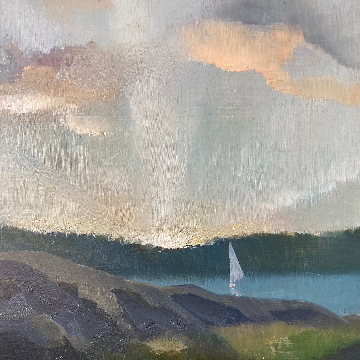 Morning Sail - Vintage Oil on Board