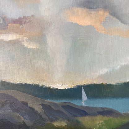 Morning Sail - Vintage Oil on Board