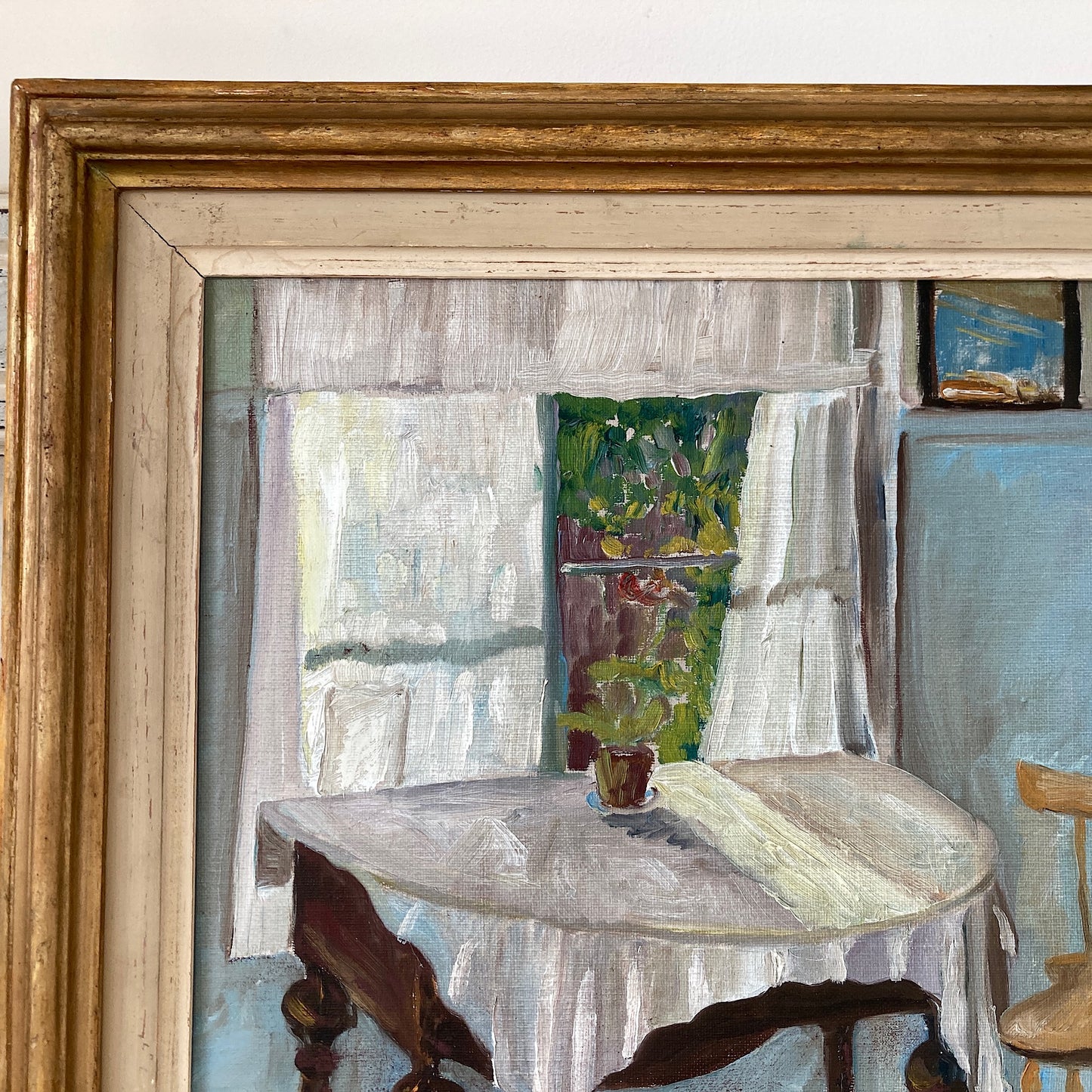 Light through the Window - A Vintage Scandinavian Impressionist Original Oil Painting of an Interior Scene Dated 1932 - Swedish Painting