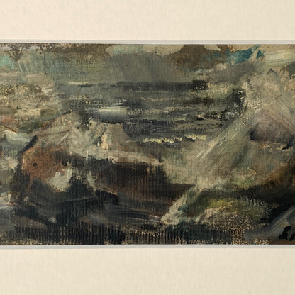 Waves on the Shore - Vintage Mid Century Modern Scandinavian Original Coastal Oil Painting