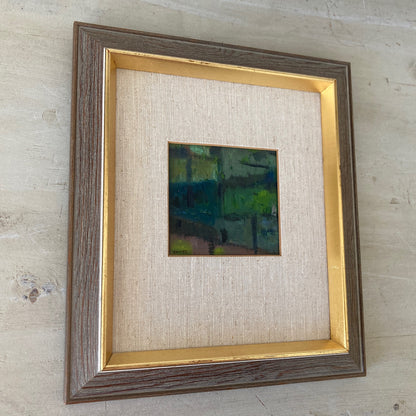 Reflections - Small Abstract Scandinavian Vintage Oil Painting