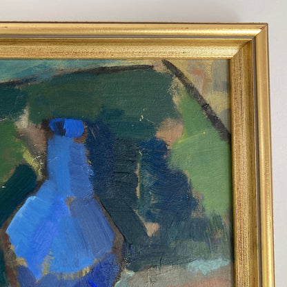 The Studio Table - Vintage Mid Century Modern Scandinavian Original Oil Painting
