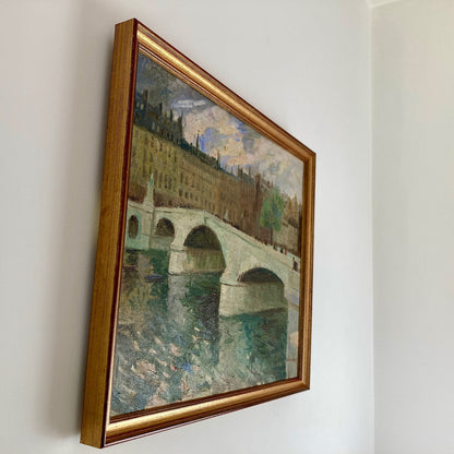 Paris - An Original Vintage Painting of Paris Circa 1950 - Framed Oil on Canvas