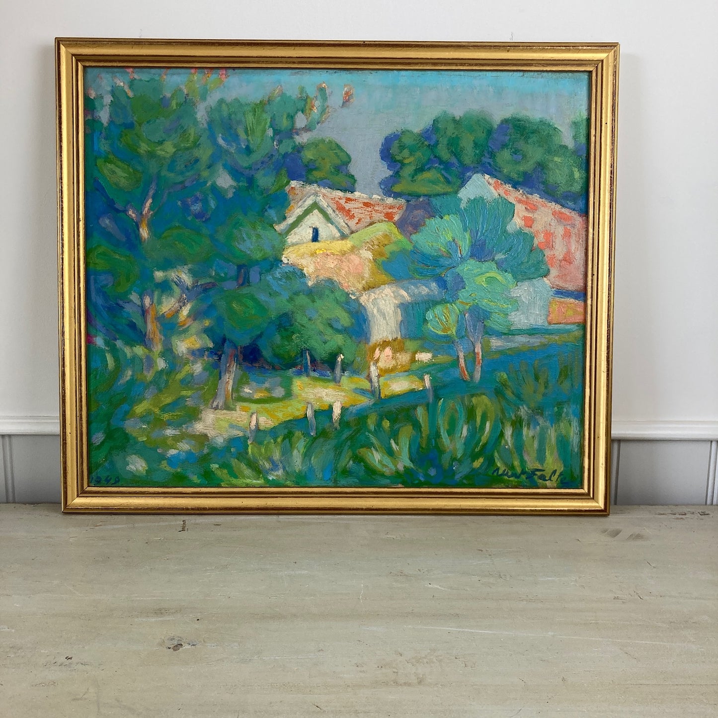 Impressionist Garden - Medium Antique Original Impressionist French Oil Painting