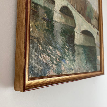 Paris - An Original Vintage Painting of Paris Circa 1950 - Framed Oil on Canvas