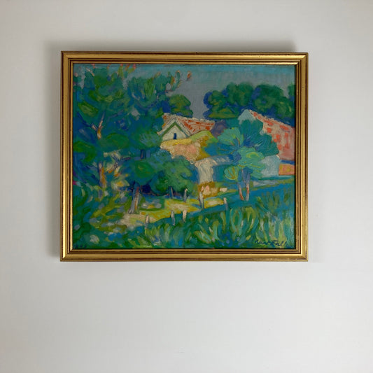 Impressionist Garden - Medium Antique Original Impressionist French Oil Painting