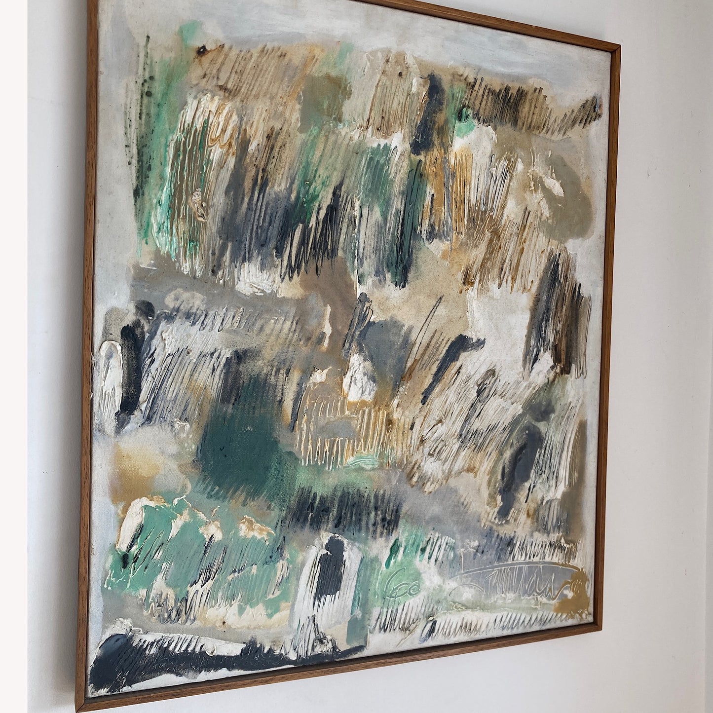 Nuit Obscure - Abstract Painting Dated 1960 from Paris School Art Movement