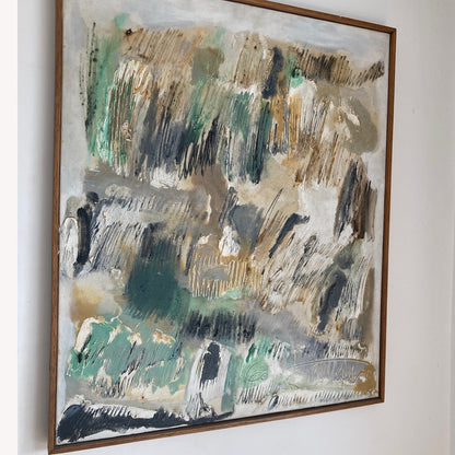 Nuit Obscure - Abstract Painting Dated 1960 from Paris School Art Movement
