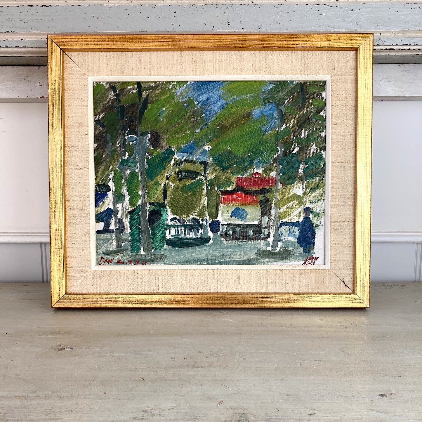 Paris Metro - Vintage Original Oil on Canvas Dated ‘59