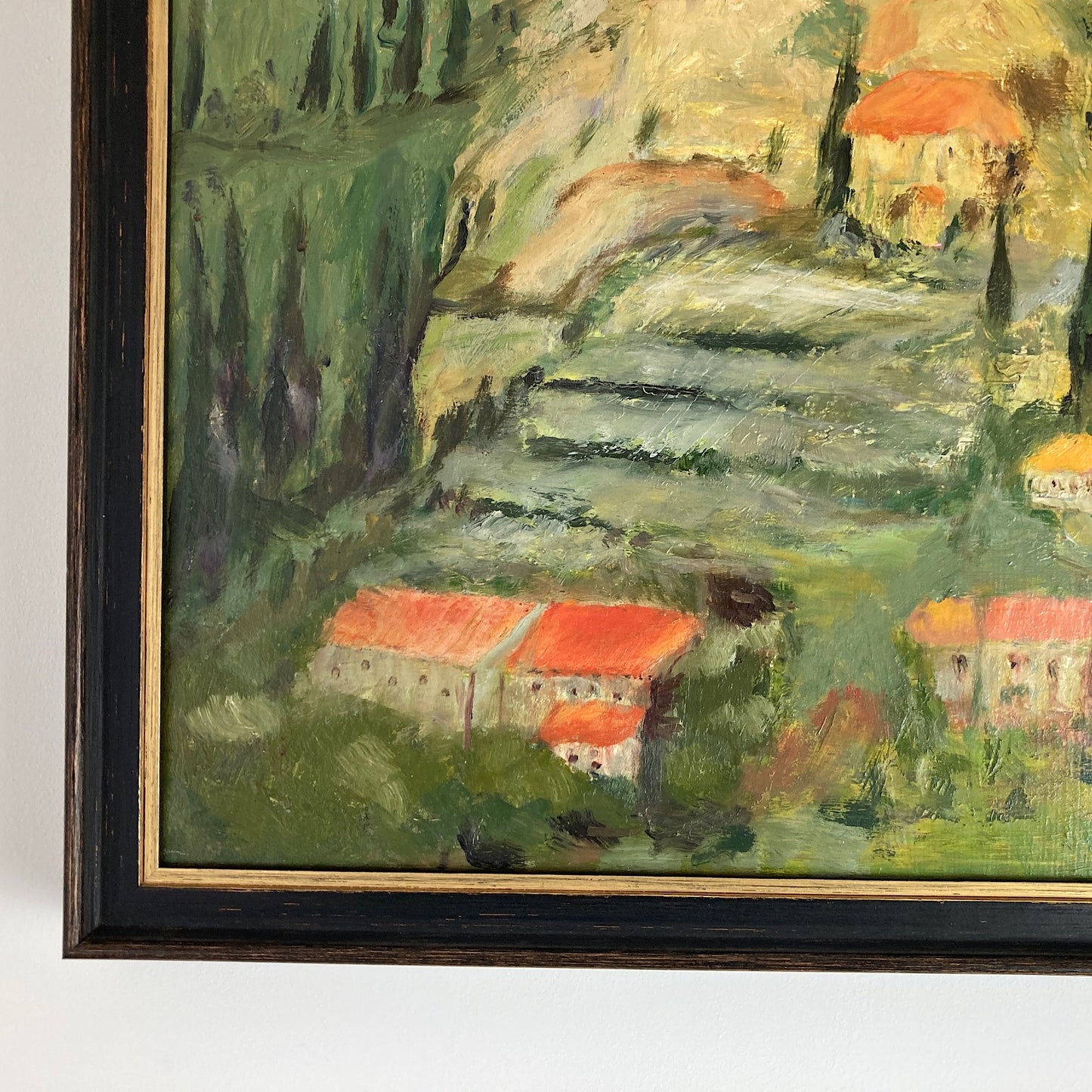 Tuscany - Original Vintage Oil Painting of an Italian Hillside