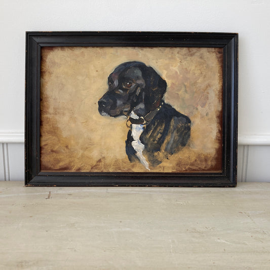 Antique English Dog Oil Painting – Circa 1910-30 Oil on Board