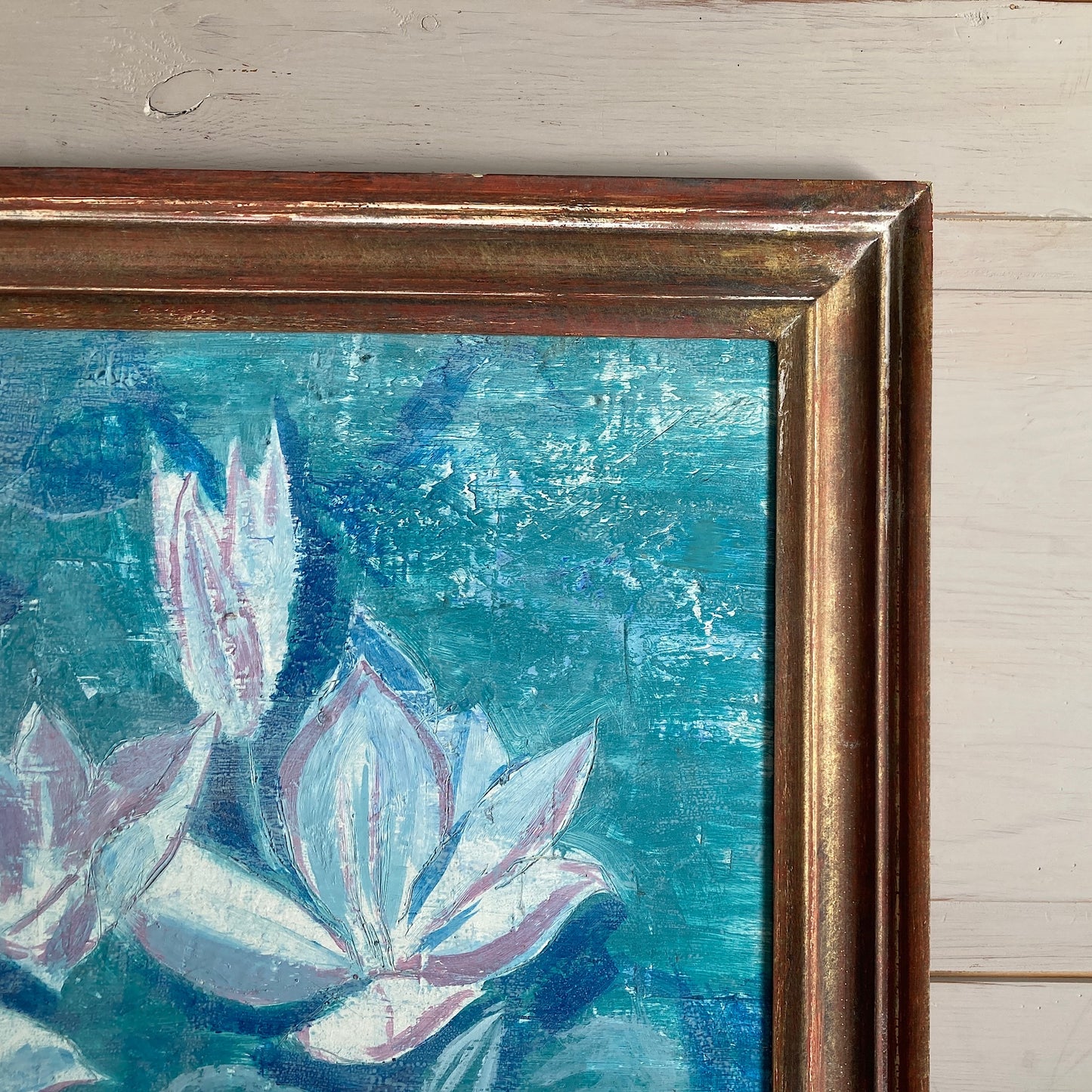 Waterlilies - Vintage Oil on Board