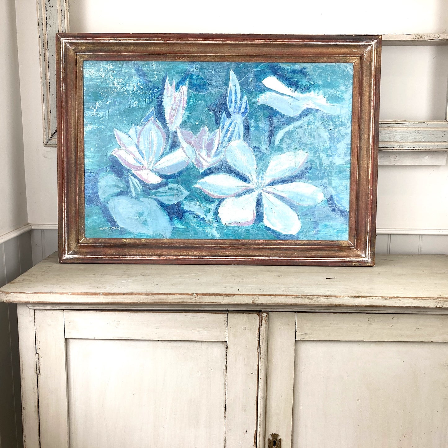 Waterlilies - Vintage Oil on Board