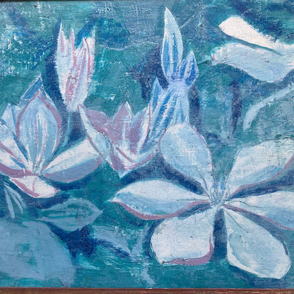 Waterlilies - Vintage Oil on Board